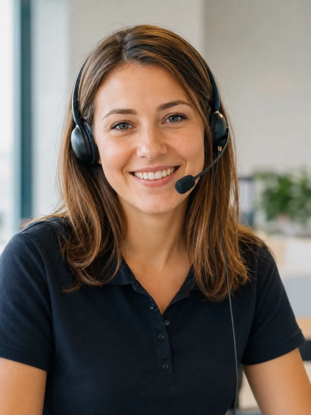 Servicemitarbeiterin mit Headset